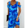 thumbnail image 1 of Robe de Soirée de Mode pour les Femmes Été Élégante Robe Imprimée Florale Décontractée Dame A-Line Robe, 1 of 7