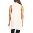 thumbnail image 5 of Moa Collection Women's Casual Open Draped Front Solid Cardigan Vest, 5 of 7