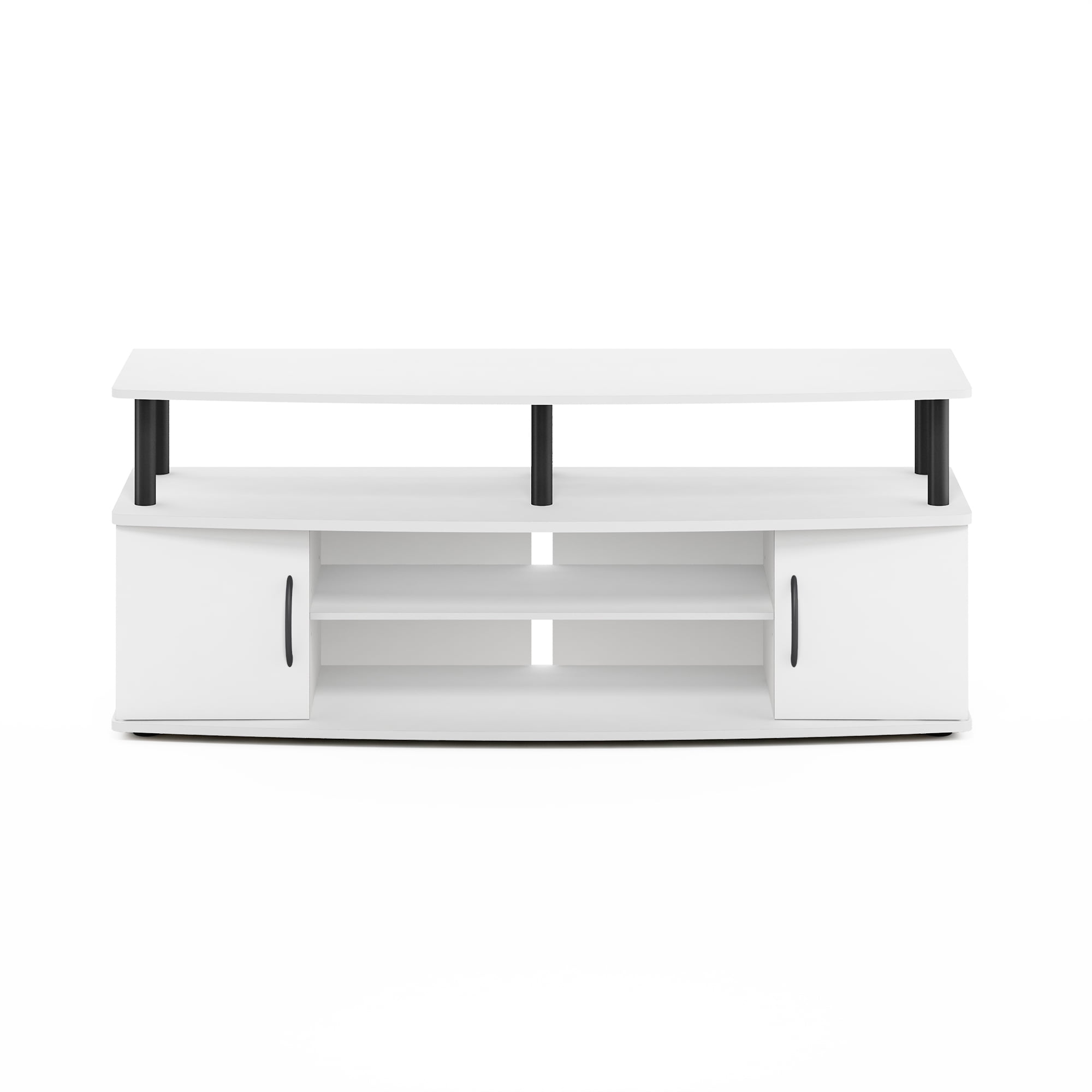 Furinno JAYA Large Entertainment Center Hold up to 55-IN TV, White/Black