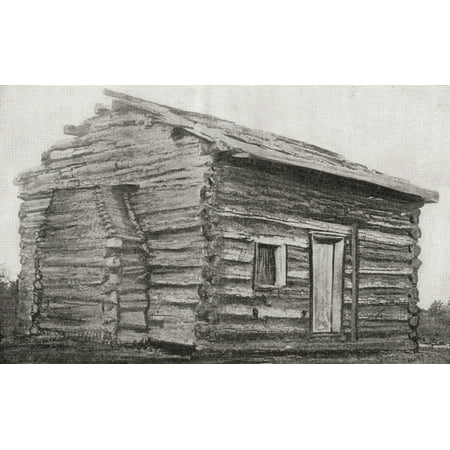 One room one window dirt floor log cabin at Sinking Spring Farm Hardin County Kentucky America where Abraham Lincoln was born Abraham Lincoln 1809 Stretched Canvas - Ken Welsh  Design Pics (34 x