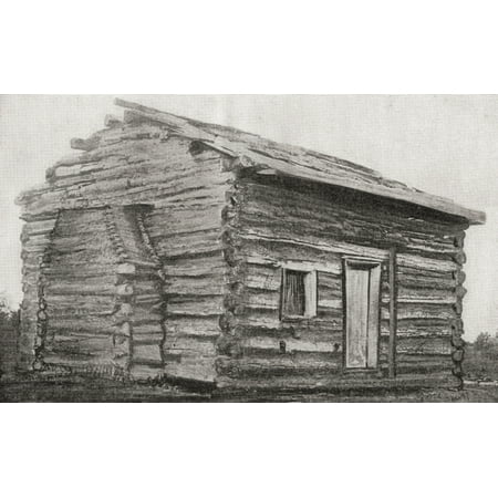 One room one window dirt floor log cabin at Sinking Spring Farm Hardin County Kentucky America where Abraham Lincoln was born Abraham Lincoln 1809 Canvas Art - Ken Welsh Design Pics (34 x 22)
