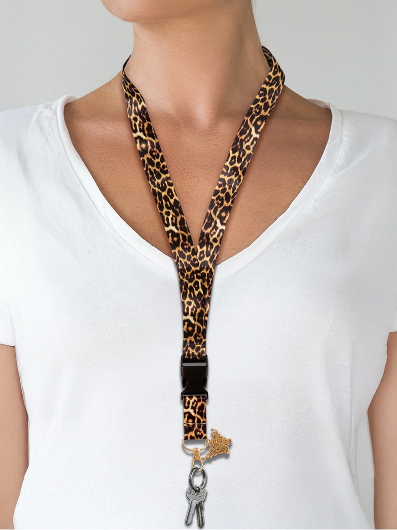 Jessica Simpson Women's Animal Print Detachable Lanyard