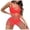 Red, variant on Womens Spaghetti Strap Fishnet Mini Dress One Piece Lingerie Set Underwire Bust Hollow Out Mesh Chemise Elastic Breathable Nightgown Date Nights Solid Color