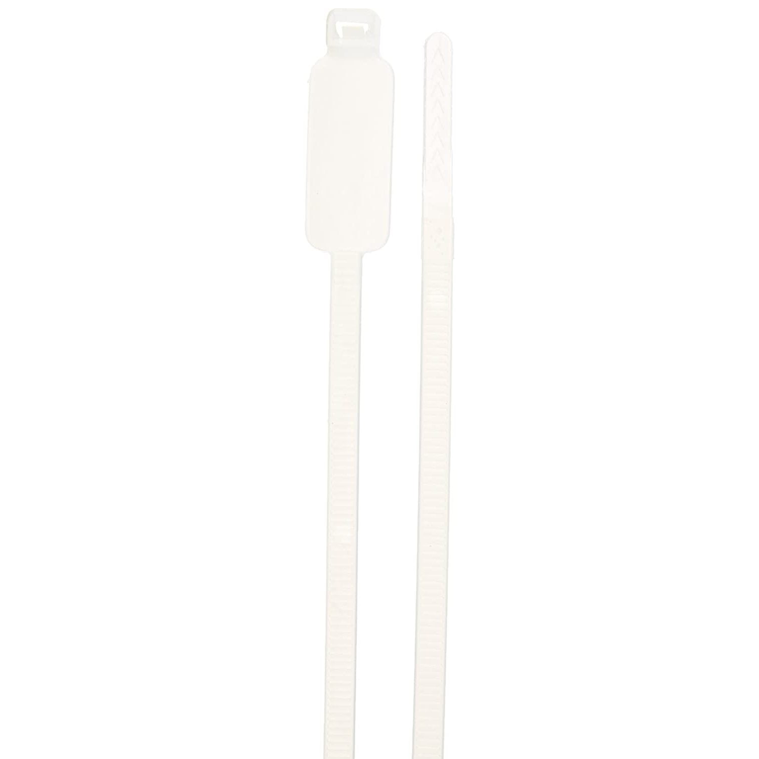 YhbSmt 7" Identification Cable Ties, Natural, 50 lb. Strength.30" Width