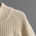thumbnail image 5 of Women's Sweater Dress Knit Dress Winter Midi Length Mock Neck with Zip Front Closure Chunky Thermal Wool Dress for Casual Outing Winter Holiday,White,One Size, 5 of 9