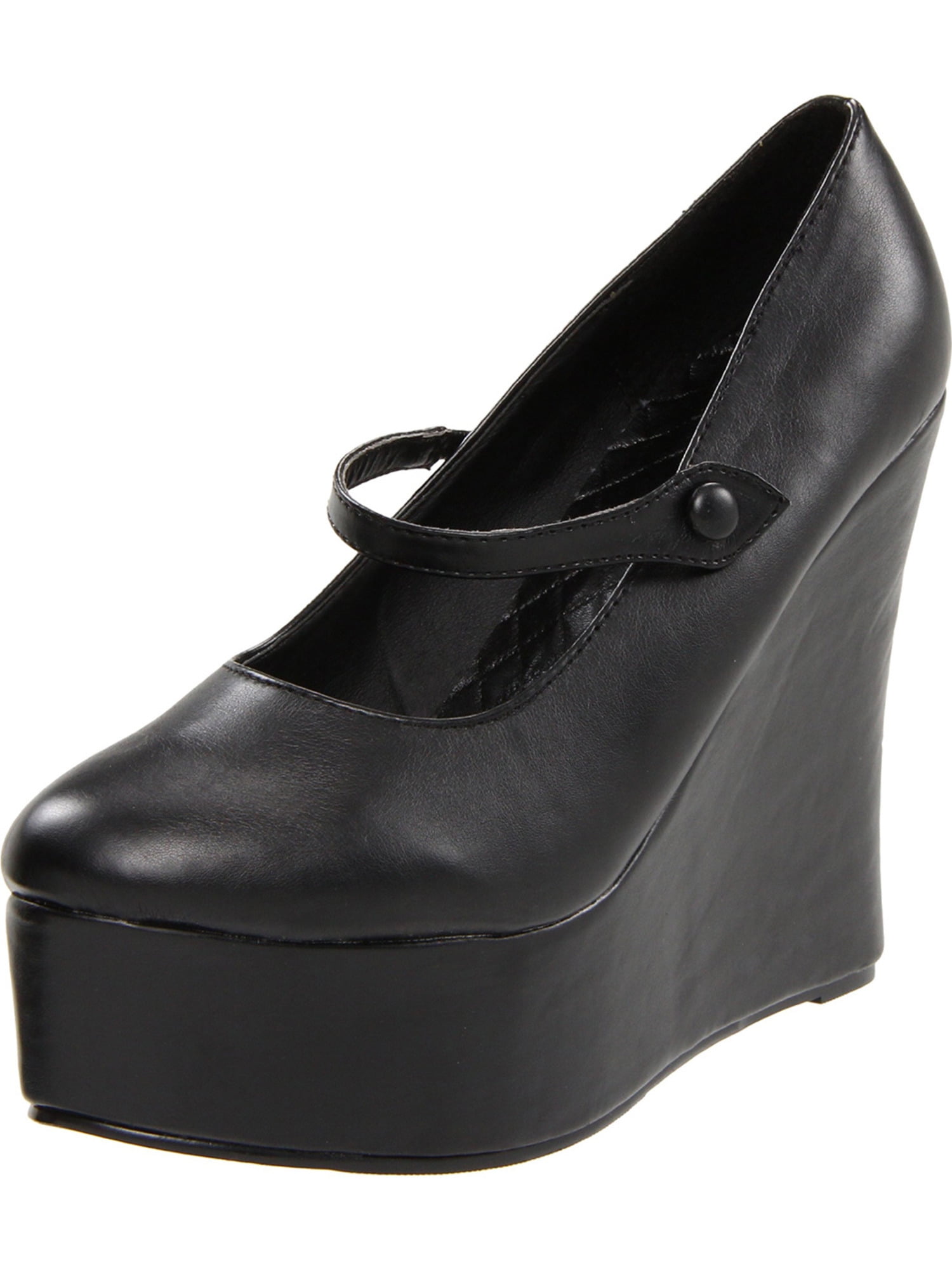 black wedge mary jane shoes