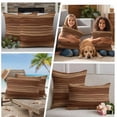 thumbnail image 4 of Brown Western Outdoor Pillow Covers 24x24 Set of 2,Waterproof Patio Throw Pillowcase Protectors,Vintage Farmhouse Wood Barn Door Square Decorative Pillow Shams Cushion Covers for Seat Bed Couch Sofa, 4 of 8