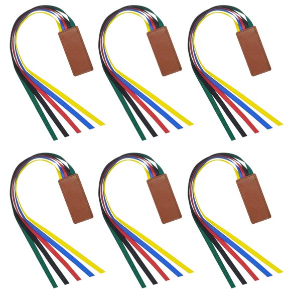 Cinta de piel sintética Bookmark Respleiej, 6 unidades, multicolor