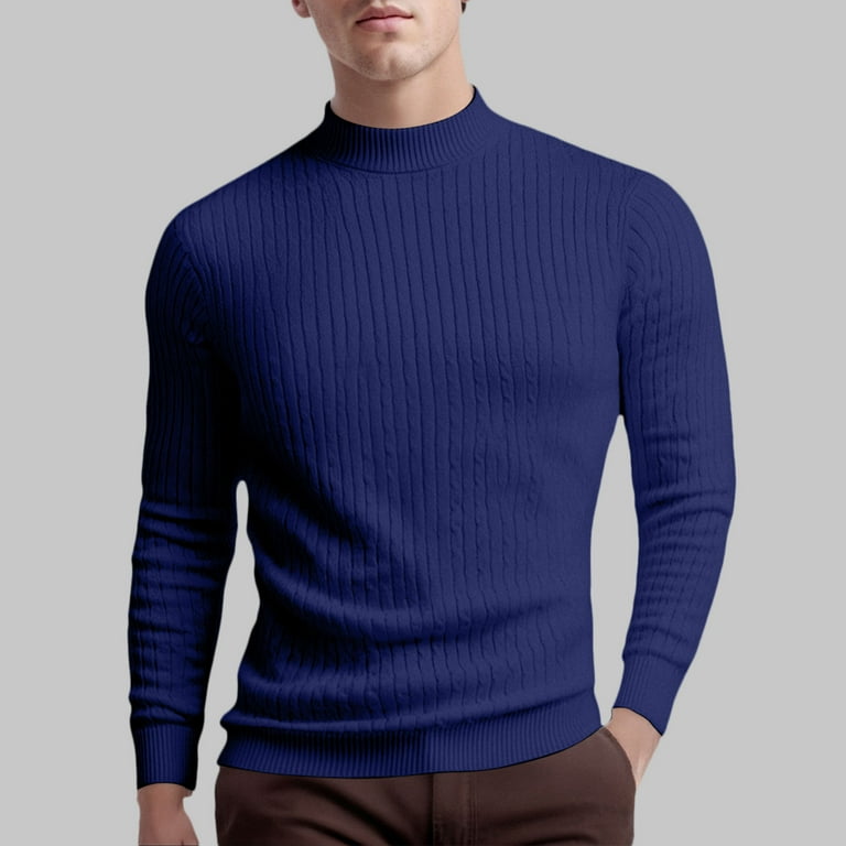 TOWED22 Men's Mock Turtleneck Sweater Long Sleeve Half Neck