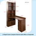 thumbnail image 5 of L-Shaped Corner Computer Desk for Home Office or Study desk, Study Modern Style Table with Drawers, Bookshelf & Hutch, 2-in-1 L-Shaped Design, Large Working Space, 5 of 15