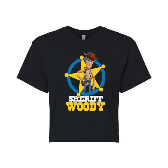 Toy Story - Sheriff Woody - Juniors Cropped Cotton Blend T-Shirt
