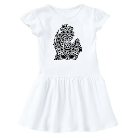

Inktastic Michigan Silhouette Mandala Gift Baby Girl Dress