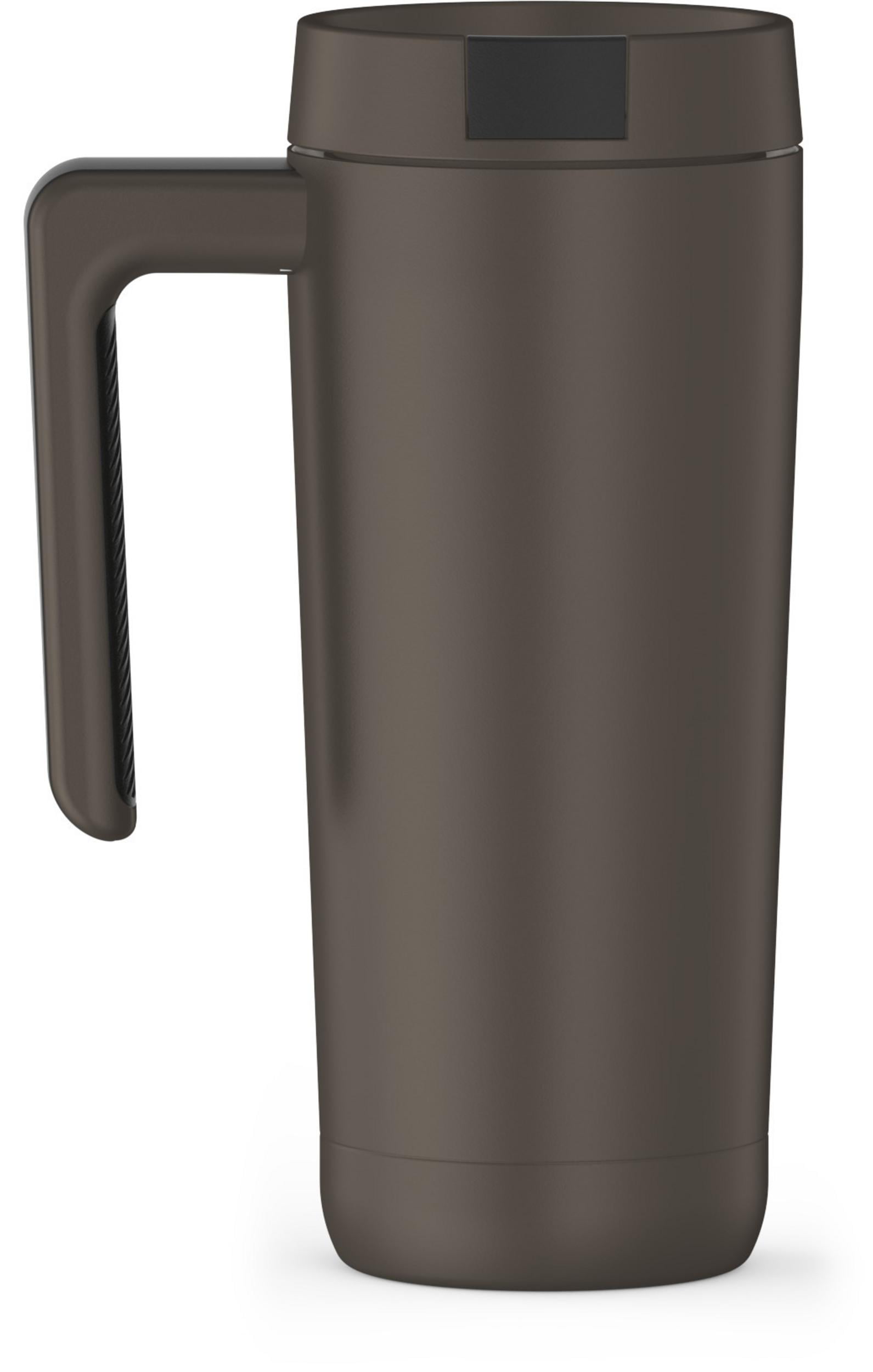 THERMOS ALTA SERIES Stainless Steel Tumbler 18 Ounce, Matte Steel/Espresso  Black