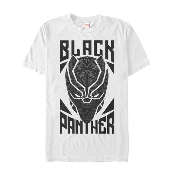 Men's Marvel Black Panther Decorative Mask  Graphic Tee White Small