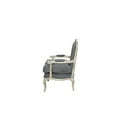 thumbnail image 3 of Pangea Home Rodney 24" Wood Lounge Chair in Antique White & Frost Grey Fabric, 3 of 5
