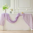 thumbnail image 6 of Purple Cheesecloth Table Runner 10ft Long, Lightweight Voile Fabric for Wedding Decor Boho Party Easter Spring Summer Tabletop, Lavender, 6 of 6