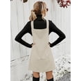 thumbnail image 3 of Sleeveless V-Neck Jumper Dress with Wide Straps and A-Line Fit, 3 of 6