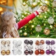 thumbnail image 4 of Purple and Clear Christmas Ball Ornaments 6pcs, 2.36-Inch Shatterproof Baubles with Glitter and Beaded Design, Hanging Decorations for Christmas Tree, Holiday Party, Wedding and Home Décor, 4 of 4