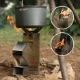 thumbnail image 3 of Yucurem Folding Firewood Stove Stainless Steel Bbq Rocket Stove for Traveling Bbq Picnic Camping Kitchen Utensils (silver), 3 of 8