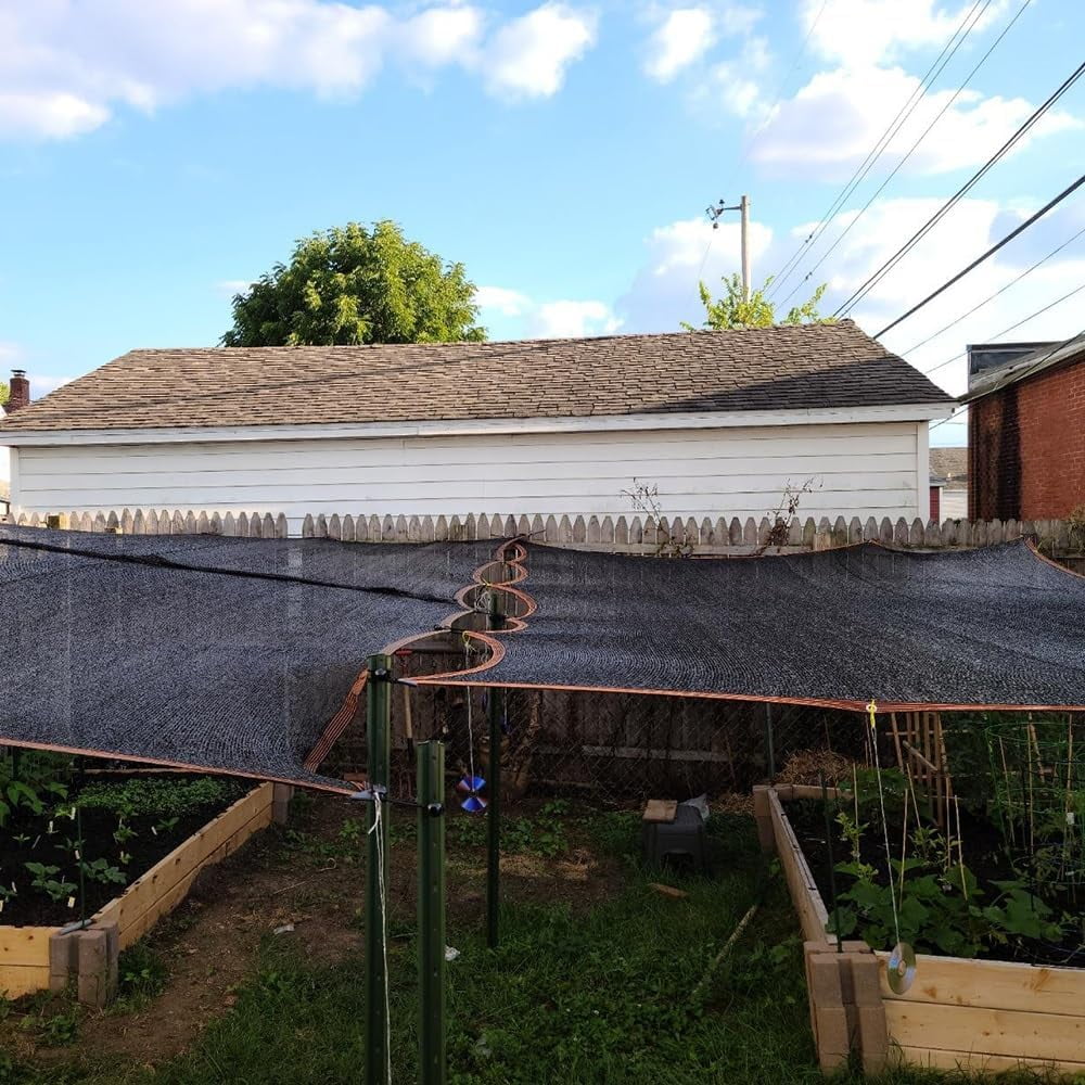 10x20 FT Sun Shade Cloth,Mesh Tarp with Grommets for Plant Cover,80% Patio Canopy Garden Pergola Greenhouse Car Barn Kennel,Black