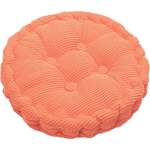 Nvzi Cojines de asiento redondos, cojines de silla de interior rellenos de espuma EPE para el hogar, la oficina, el comedor, la cocina, naranja, 15,7'' x 15,7''