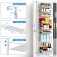 thumbnail image 2 of Over the Door Pantry Organizer, 8-Tier Over the Door Organizer with Adjustable Basket, Pantry Door Organization for Pantry Kitchen Storage Room Spice Rack, White, 2 of 6