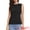 Black, variant on DARING DIVA Women's Stylish Linen Sleeveless Crew Neck Button Down Waistcoat XS Black