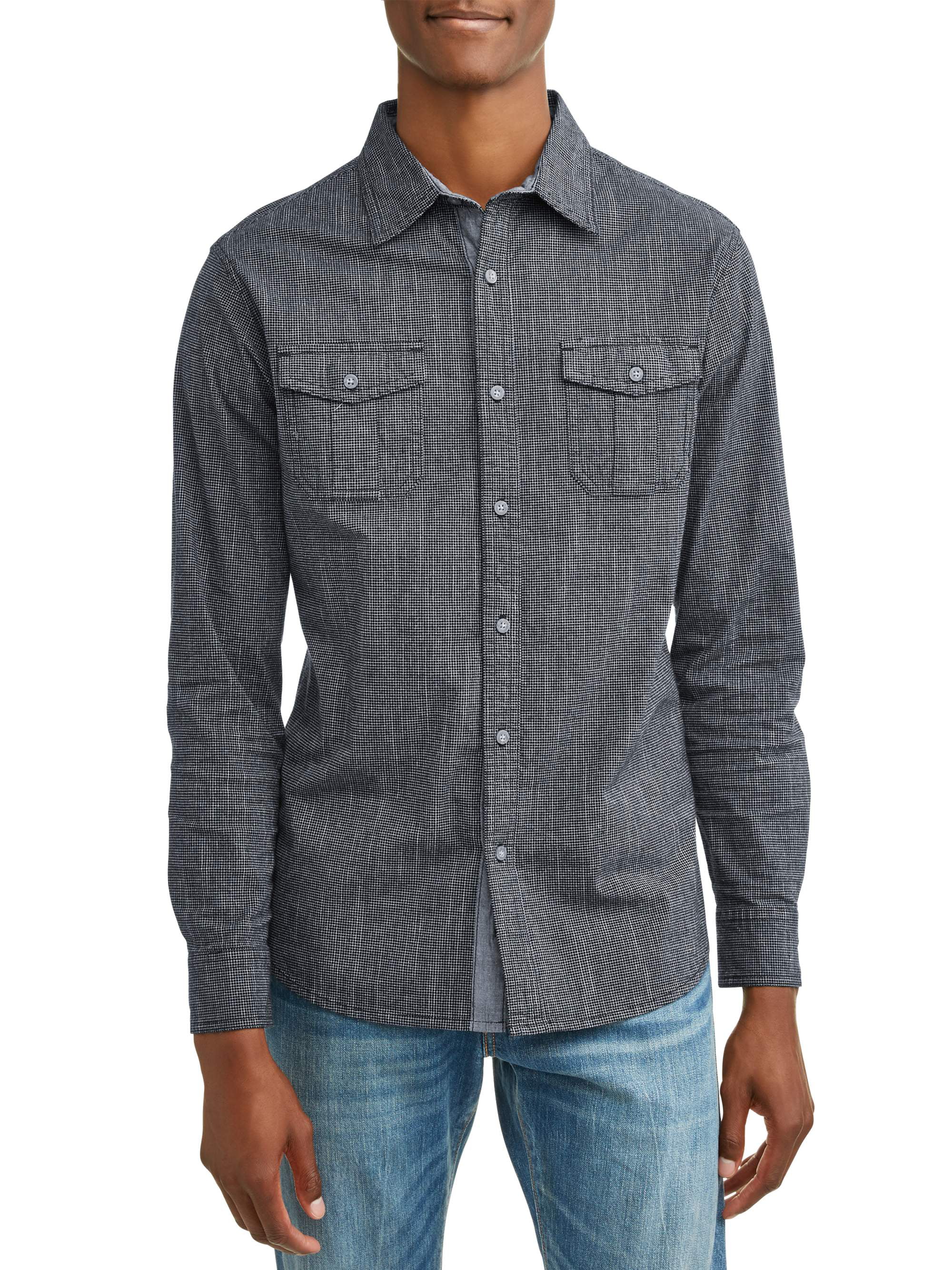 Lee - Lee Men's Long Sleeve Woven Shirt with Micro-Checks, Available up ...