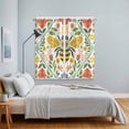 thumbnail image 5 of Curtains 84 Inches Long 2 Panels, Flowers Bee Grommets Window Treatment Curtain, Retro Country Botanical Floral Plants Dots Thermal Curtains Drapes for Living Room/Bathroom, 5 of 9