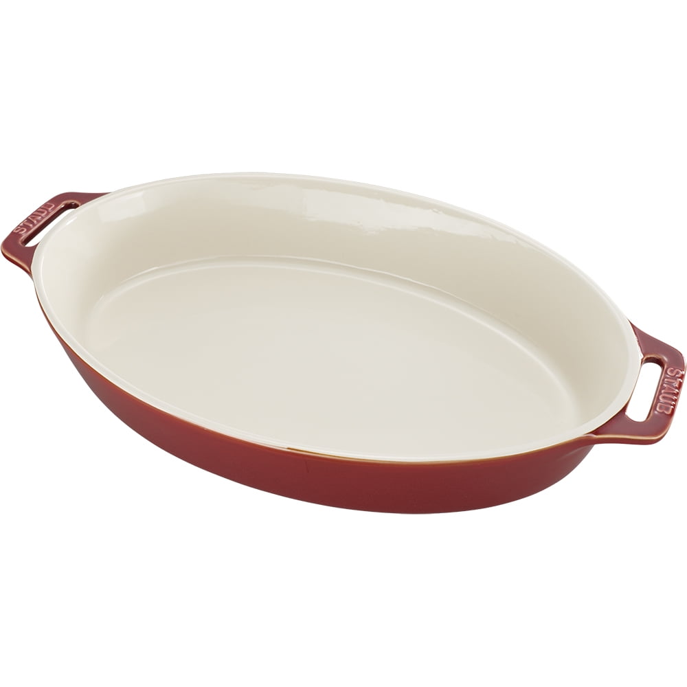 Staub Ceramic 14.5" Oval Baking Dish Rustic Red