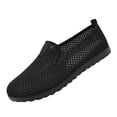 thumbnail image 3 of Domuza Women's Breathable Mesh Slip-On Walking Shoes, Lightweight Non-Slip Soft Sole Comfort Sneakers, Casual Footwear for Daily Walking, Indoor & Outdoor Activities Black 8（EU-40）, 3 of 5