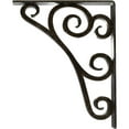thumbnail image 4 of Ekena Millwork 2"W x 10"D x 12"H Tristan Wrought Iron Bracket, (Triple center brace), Antiqued Warm Silver, 4 of 8