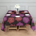 thumbnail image 3 of Pioneer Flower Floral Print Pattern Square Tablecloth,Waterproof Square Table Cover,Wipeable Spillproof Washable Table Cover for Home Kitchen Party Decor 60"x60"(152x152cm), 3 of 6