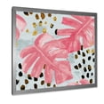 thumbnail image 2 of Designart 'Rough Brush Strokes Pink Colored Monstera II' Tropical Framed Art Print, 2 of 4
