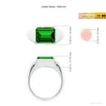 thumbnail image 5 of ANGARA Lab Grown Emerald-Cut Emerald Signet Ring for Women in 14K White Gold (Size-10x8mm) | May Birthstone Jewelry for Her | Lab-Grown Emerald Engagement Ring, 5 of 8