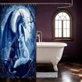 thumbnail image 3 of Manfei Fantasy Blue Dragon Animals Shower Curtain 72Wx72L,Tree Flower Moon Bathroom Curtain,Navy, 3 of 5