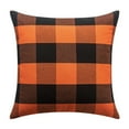 thumbnail image 2 of 100Fens Check Plaid Pillow Covers Cushion Case Polyester Linen For Fall Home Decor Orange And Halloween Ambience Decoration, 2 of 6