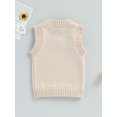 thumbnail image 4 of Bagilaanoe Toddler Baby Boy Girl Sweater Vest Sleeveless V-neck Solid Knit Tops 6M 12M 18M 24M 3T 4T 5T Kids Fall Winter Clothes, 4 of 8