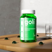 (3 pack) Goli Nutrition Supergreens Gummies with Probiotic Blend for Digestive and Immune Support, 60 Count