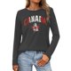 thumbnail image 1 of MHFRRA Camiseta de Manga Larga para Mujer con La Bandera del Día de Canadá y La Hoja de Arce Canadiense. Gris Oscuro, 1 of 3