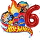 thumbnail image 3 of Hot Wheels-ramo de Globos para fiesta de cumpleaños, decoraciones de 32 pulgadas, número rojo, 1er y 2.o juego de Globos, Flamme Cars, Globos para niños y niñas, 3 of 5