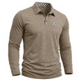 thumbnail image 6 of Mens Long Sleeve Polo Shirts Pocket Casual Lapel Collar Lightweight Pullover Tee, 6 of 7