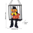 thumbnail image 1 of Fantasma prisionero en jaula para decoración de Halloween, Cráneo aterrador, juguete de esqueleto eléctrico, muñeca con sonido de ojo brillante, fantasma parlante colgante, 1 of 4