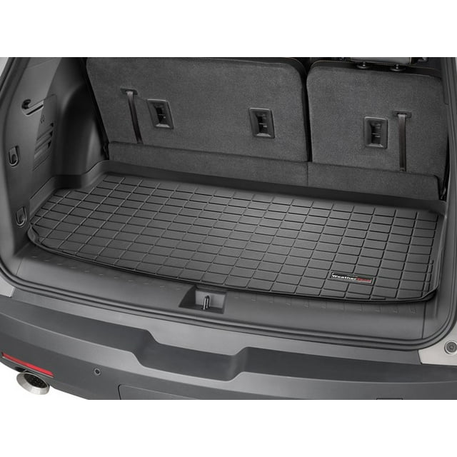 Fits 2018-2023 Chevrolet Traverse Weathertech Cargo Area Liner 401063 Direct Fit; Raised Edges; Black; Thermoplastic Elastomer TPE Injection Molded Material; Non-Skid; To Back Of 3rd Row