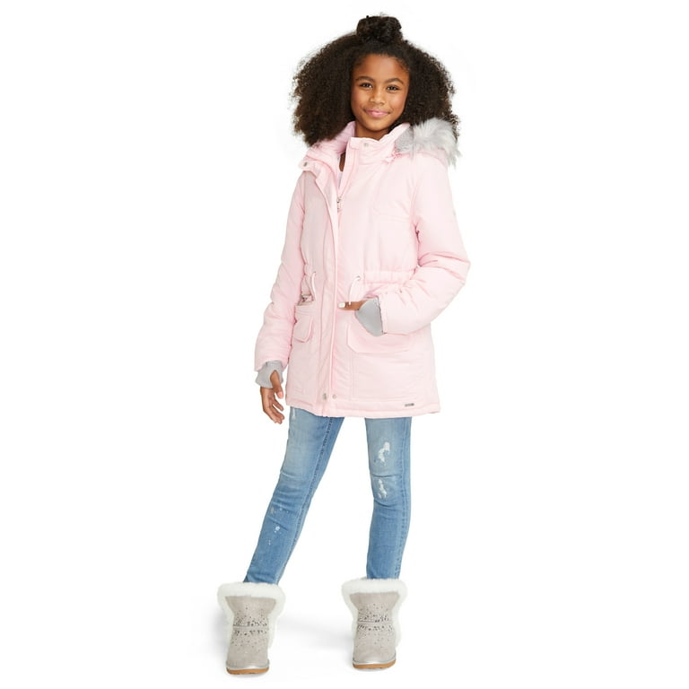 Water resistant hooded cheap faux fur lined parka