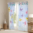thumbnail image 3 of Homewish Dreamy Butterfly Animal Blackout Curtains Set of 2 (52x84 Each), Watercolor Window Curtains, Kawaii Blue Cartoon Curtains and Drapes, Curtains and Drapes Decor, 3 of 6
