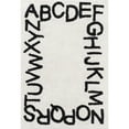 thumbnail image 2 of nuLOOM Kids Washable Round Alphabet Rug, 4' x 6', Ivory, 2 of 9