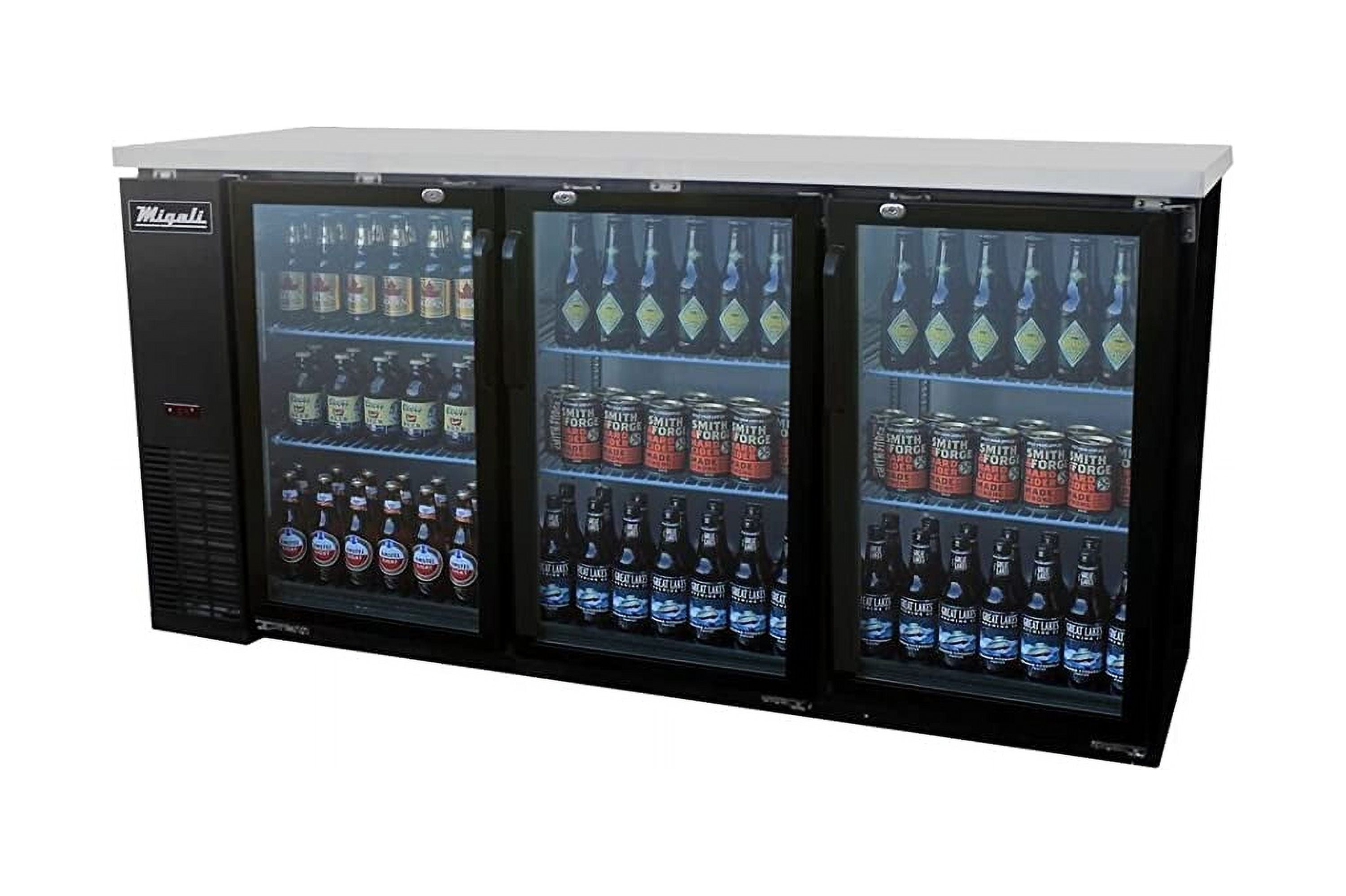 72" Wide Glass Door Refrigerator