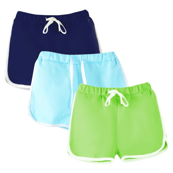 GYRATEDREAM Girls Boys 3 Pack Running Athletic Cotton Shorts, Kids Baby Workout and Fashion Summer Beach Sports for 2-3 Years