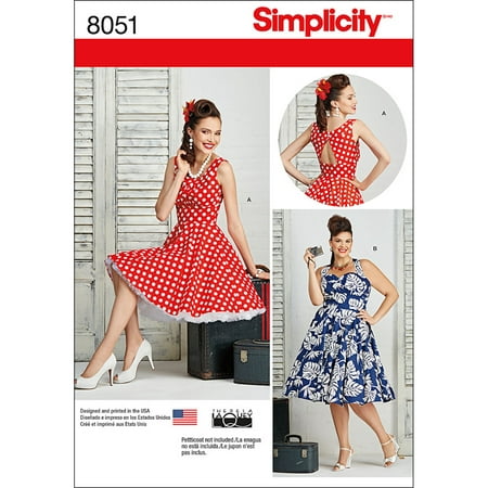 Simplicity Misses' Plus Size 20W-28W Dresses Pattern, 1 Each